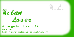 milan loser business card